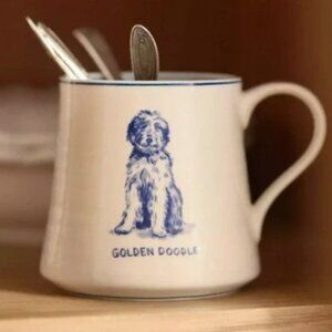 Anthropologie GoldendoodleCoffee Mug Golden  Doodle Puppy New in box